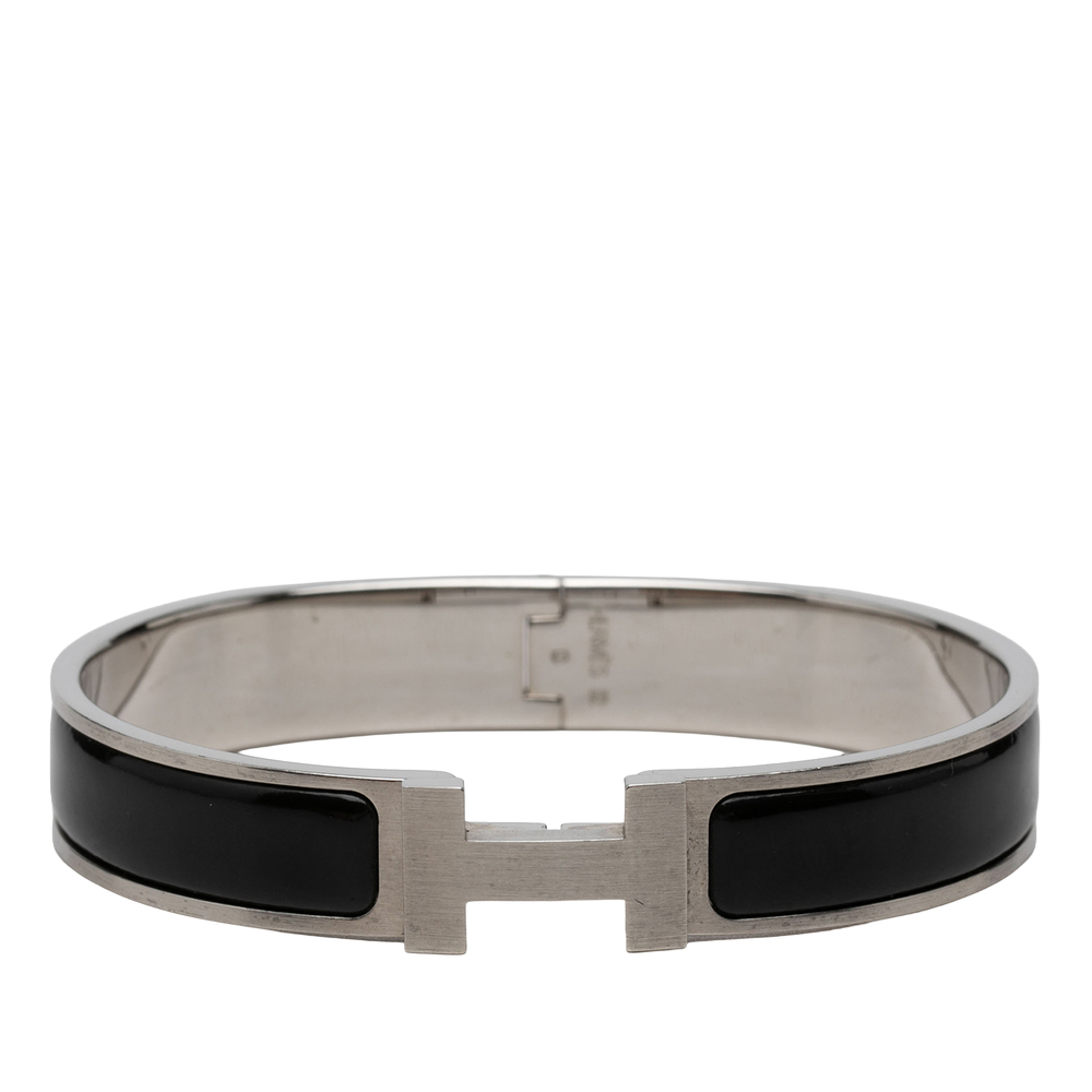 Pre-Loved Hermes Narrow Enamel Clic H Bracelet GM